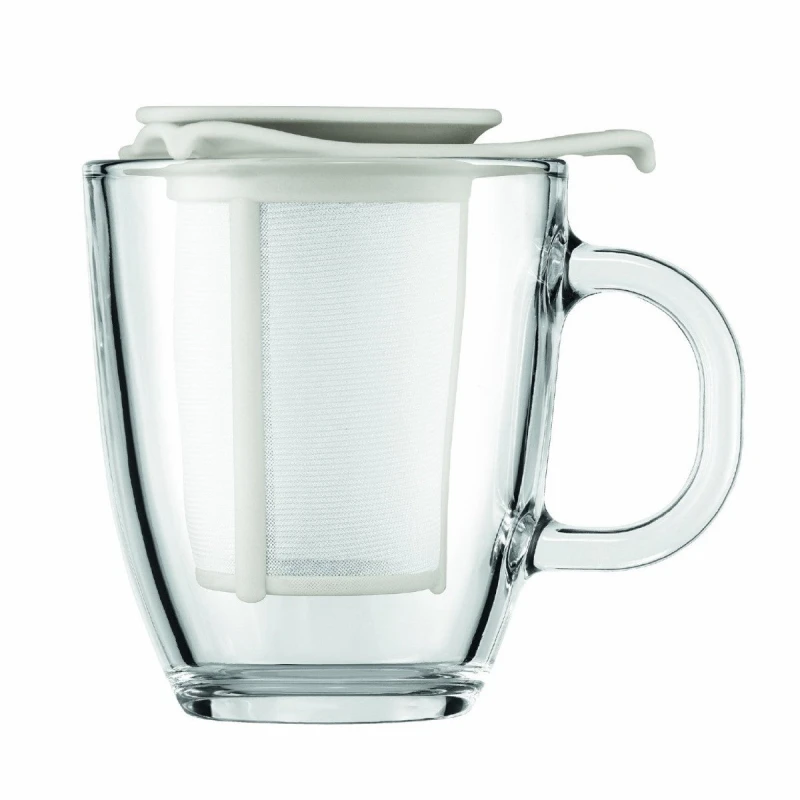 Image of Bodum Yo Yo Mug & Tea Strainer Set, 350ml Off-White