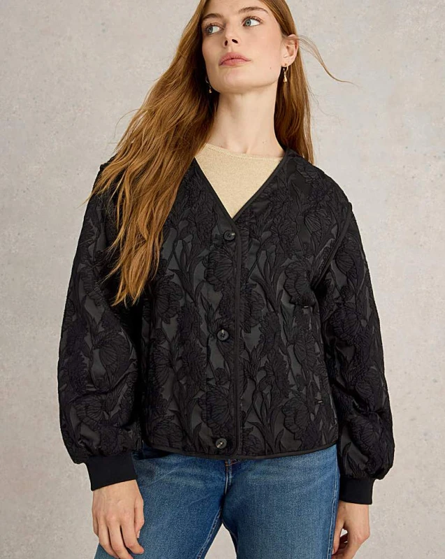 Image of White Stuff White Stuff Bella Jacquard Jacket Black Female M CK66802
