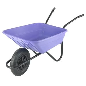 image of The Walsall Wheelbarrow Company Walsall Wheelbarrow 90L Polypropylene Barrow In A Box - Lilac