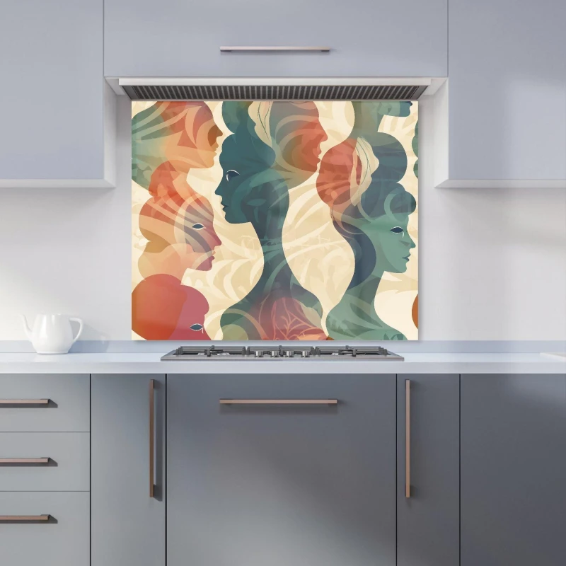 Image of Warren Reed - Designer Coloured Silhouette Kitchen Splashback in Green Size: 600mm x 750mm Green Unisex 600mm x 750mm