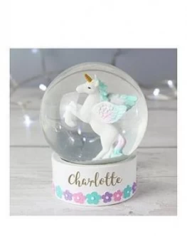 image of Personalised Unicorn Snow Globe