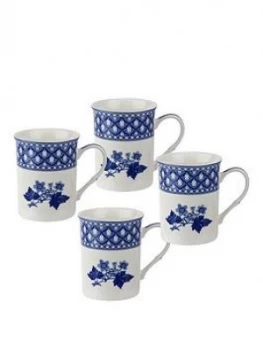 Portmeirion Spode Blue Room Set Of 4 Geranium Mugs