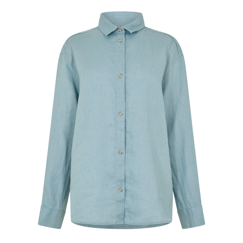 Image of Timberland Womens Citadel Linen Long Sleeve Shirt Citadel female 8 (XS)