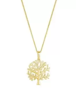 image of Simply Silver Gold Plated Sterling Silver 925 Tree Of Love Pendant Necklace