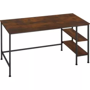 Image of Desk Donegal w/built in shelves (140x60x76.5cm) - gaming desk, computer desk, office desk - industrial dark - industrial dark