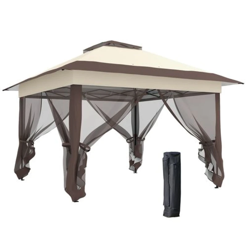 Image of Outsunny 3.6 x 3.6m Pop-up Tent Gazebo Instant Canopy Steel w/ Roller Bag TJ Hughes 5063603005242