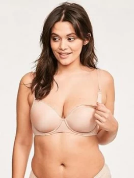 Image of Figleaves Flexi Wire Moulded Nursing Bra - Latte, Latte, Size 32D, Women