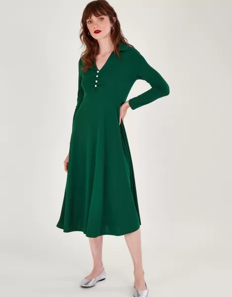 Image of Collared Jersey Dress