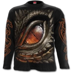 image of Dragon Eye Mens Large Long Sleeve T-Shirt - Black