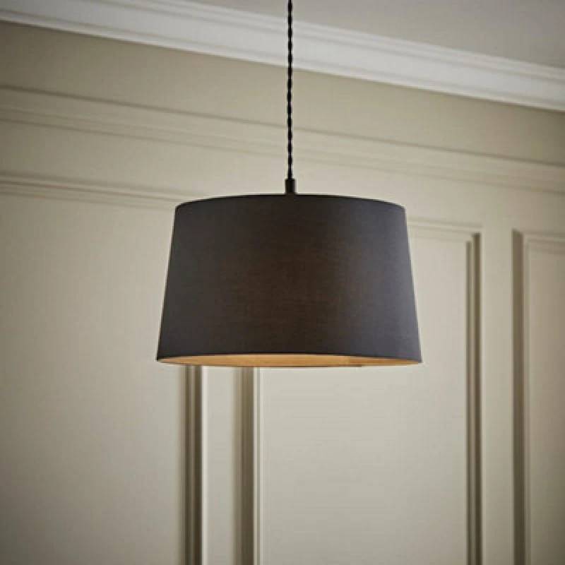 Image of ValueLights ValueLights Aspen Grey Tapered Easy Fit Pendant Lamp Shade in Pale Grey Size: Medium Pale Grey Medium Unisex 5016529274032