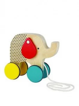 Image of Petit Collage Jumping Jumbo Elephant Wooden Pull Along Toy