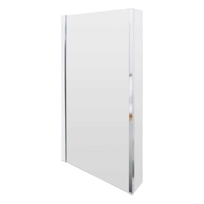 Image of Balterley Chrome 6mm Toughened Safety Glass Reversible L Shaped Bath Screen Silver unisex
