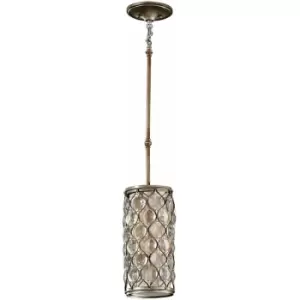 Image of Loops - 1 Bulb Ceiling Pendant Light Fitting Burnished Silver LED E27 60W Bulb