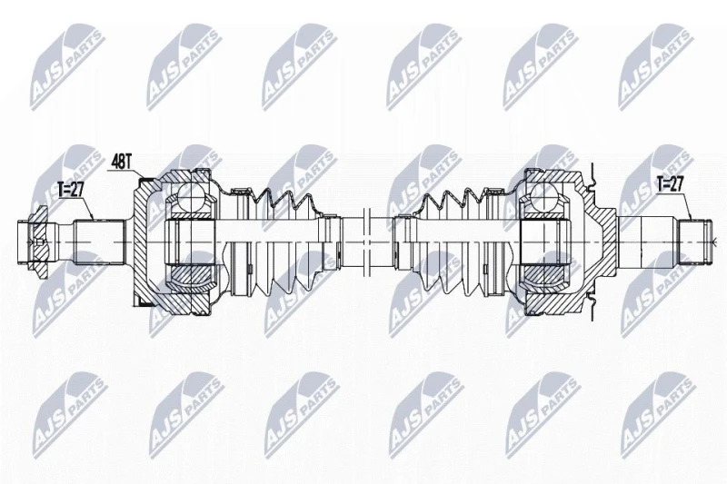 Image of NTY NPW-ME-138 Drive shaft Automatic Transmission, Rear Axle Drive Shaft (13)