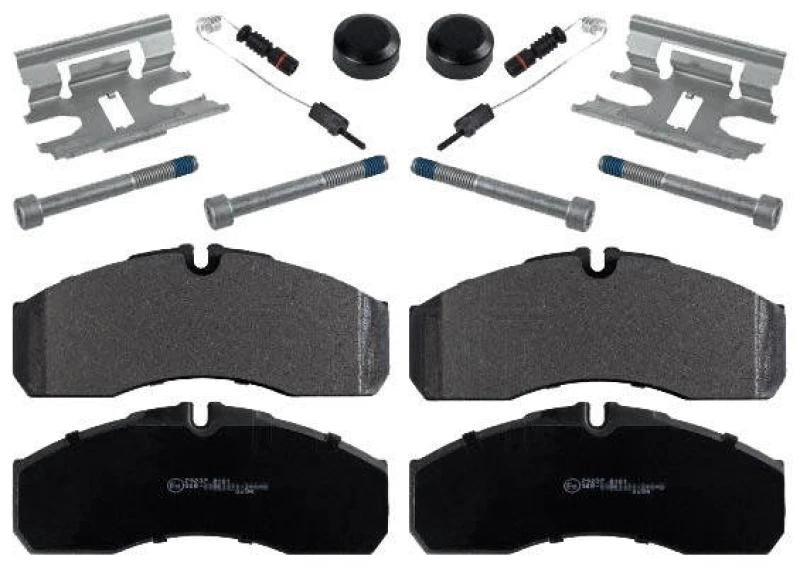 Image of Blue PRINT ADU174279 Brake pad set Front Axle, incl. wear warning contact, with fastening material Brake Pad Set,disc brake (402)