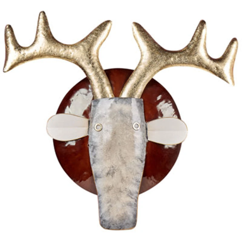 Image of Beliani Wall Decor Bull Fluorine Metal 54cm Multicolour