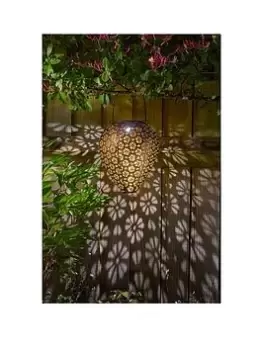 Image of Smart Solar Zahra Bronze Effect Solar Hanging Lantern
