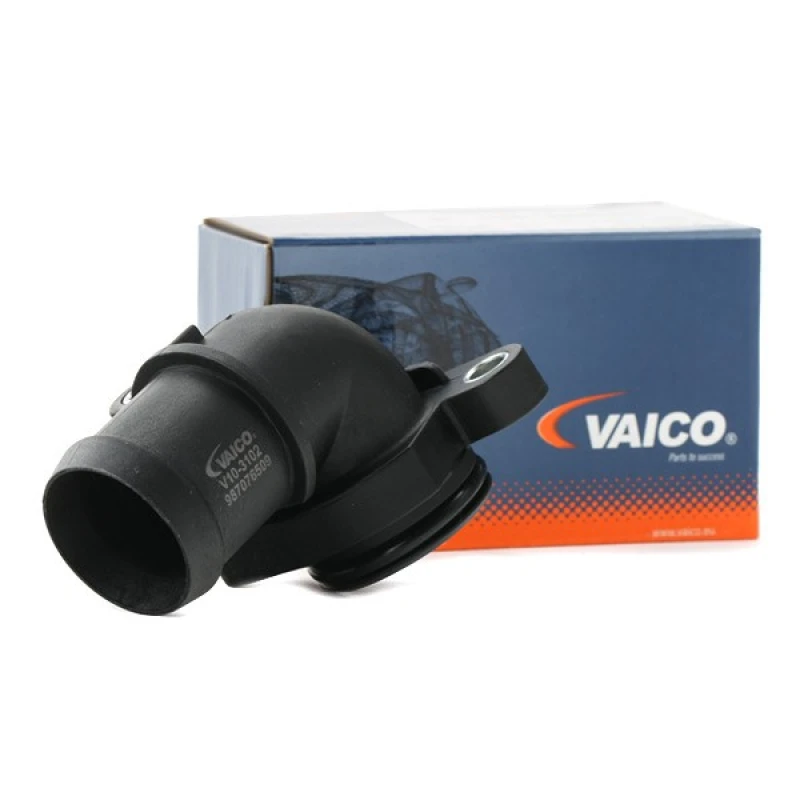 Image of VAICO V10-3102 Coolant Flange with gasket/seal, Radiator, Original VAICO Quality Coolant Flange (3219)