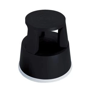 image of 2Work Plastic Step Stool with Non-Slip Rubber Base 430mm Black T7Black