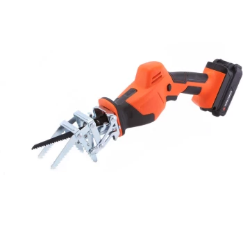 image of Yard Force - 20V Cordless Garden Saw with Multiple Blades, Clamping Jaw, 2.0Ah Lithium-Ion Battery & Charger LS C08 - orange