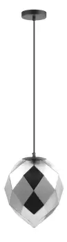 Image of Zoe 1 Light Chrome Glass Black