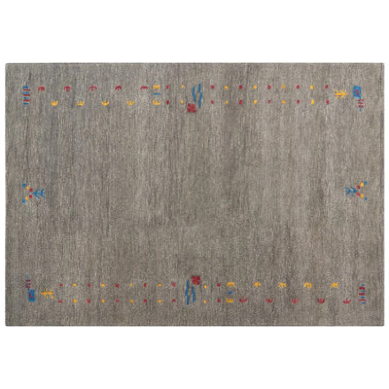 Image of Beliani Rug Seymen Grey 160 X 230 Cm Wool Gabbeh