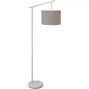 image of Homcom - Floor Lamp with 350° Rotating Lampshade, LED Bulb Included, Grey - Grey