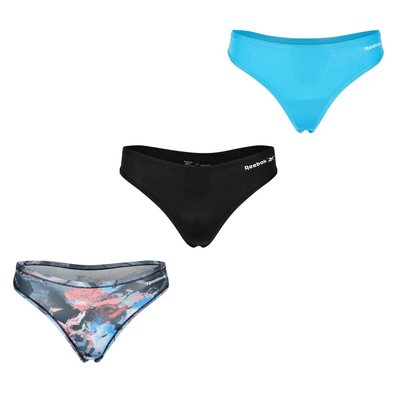 Image of Reebok 3 Pack Aggie Thongs - Black 8