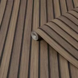 Image of Fresco Natural Wooden Slats Smooth Wallpaper
