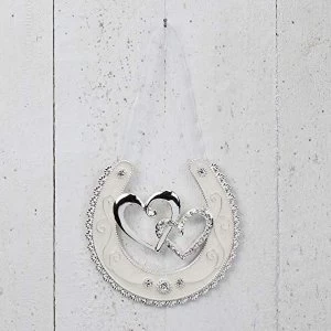 Image of Celebrations Silverplated Horse Shoe - Double Hearts