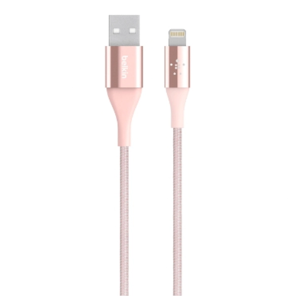 Image of Belkin Premium Lightning Cable with Kevlar Material Rose Gold