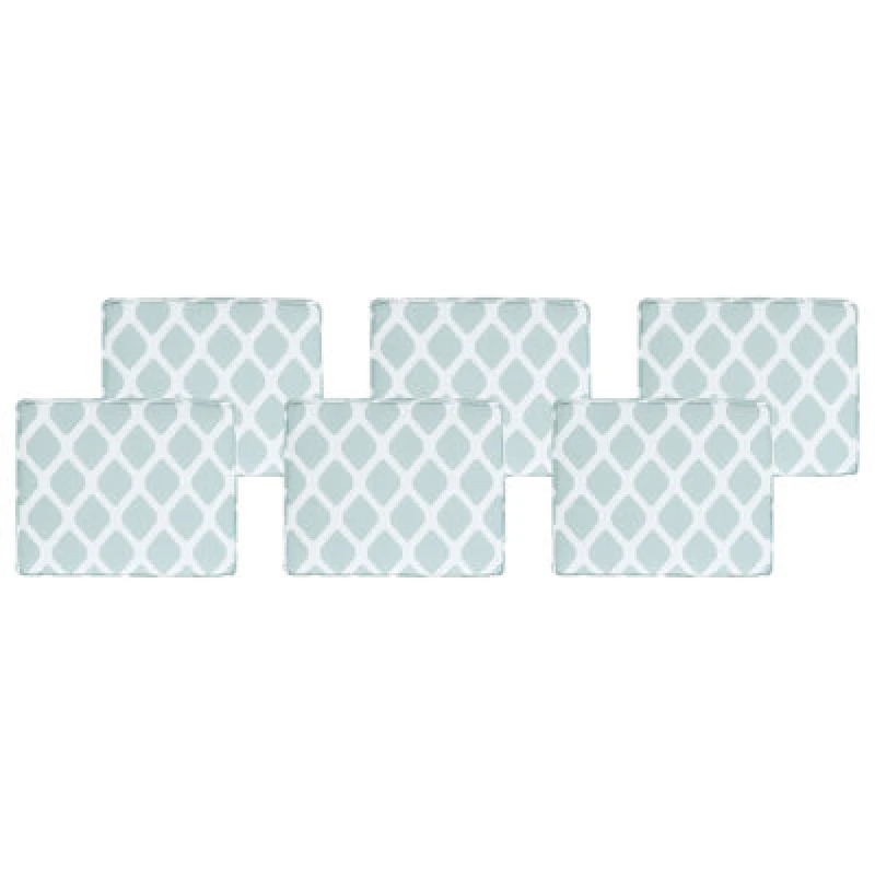 Image of Beliani Set Of 6 Garden Chair Cushions Tolve 39 X 31cm Mint Green