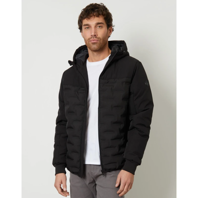 Image of Threadbare Mens Stump Diamond-Quilted Jacket Black male X Large