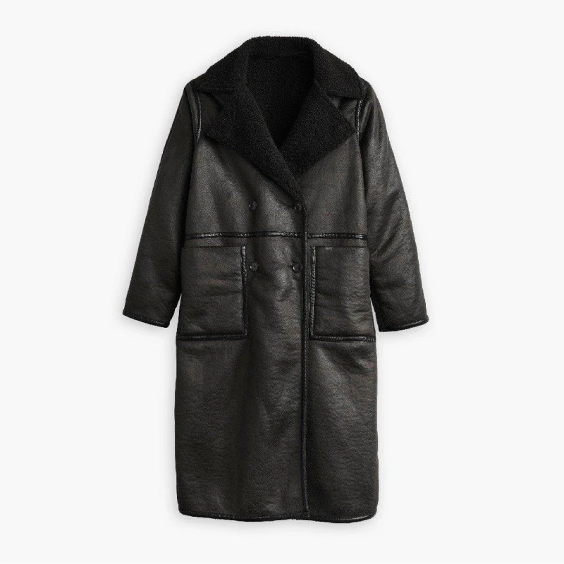 Image of Levis Womens Naomi Reverse Trench Coat Caviar female 10 (S)