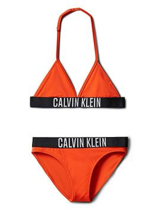 Image of Calvin Klein Jeans Kids Triangle Bikini Set - Orange Female 8 - 9 Years