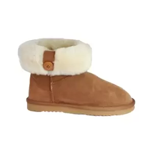 Image of Eastern Counties Leather Womens/Ladies Freya Cuff And Button Sheepskin Boots (4 UK) (Chestnut)
