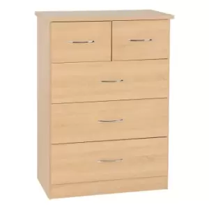 image of Seconique Nevada 3+2 Drawer Chest - Sonoma Oak Effect