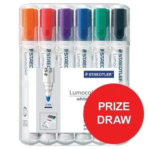 Image of Staedtler Lumocolor Whiteboard Marker Bullet Tip Assorted Colours Pack of 6
