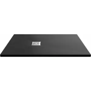 Image of Nuie Slimline Slate Rectangular Shower Tray 1200mm x 800mm - Black