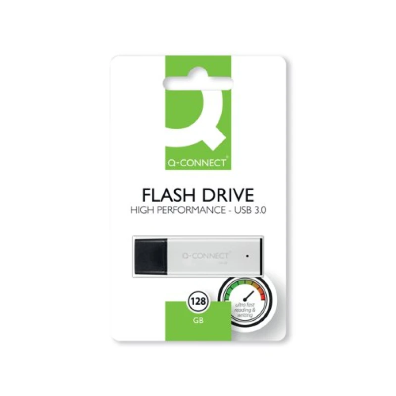 Image of Q - Connect Black/Silver USB 3.0 High Performance 128GB Flash Drive KF11509