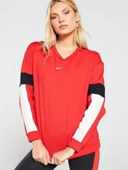 image of Nike Training Sweat Top - Red , Red, Size 2XL, Women