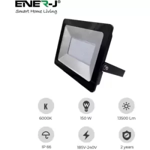 image of 150W 6000K Non pir Slim Line Black Body Floodlight 90 lumens watt 2 years warranty