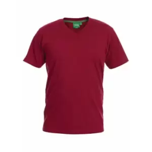 Image of Duke Mens Signature 2 King Size Cotton V Neck T-Shirt (4XL) (Red)