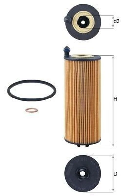Image of Oil filter MAHLE OX 1302D