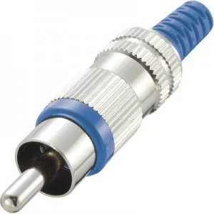 image of RCA connector Plug straight Number of pins 2 Blue Conrad Components