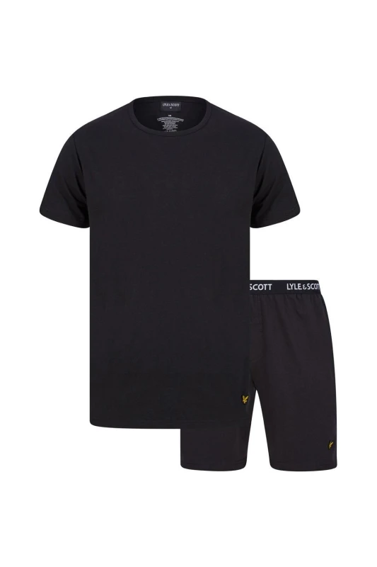 Image of Lyle & Scott Charlie Lounge Shorts And T Shirt Set Black male