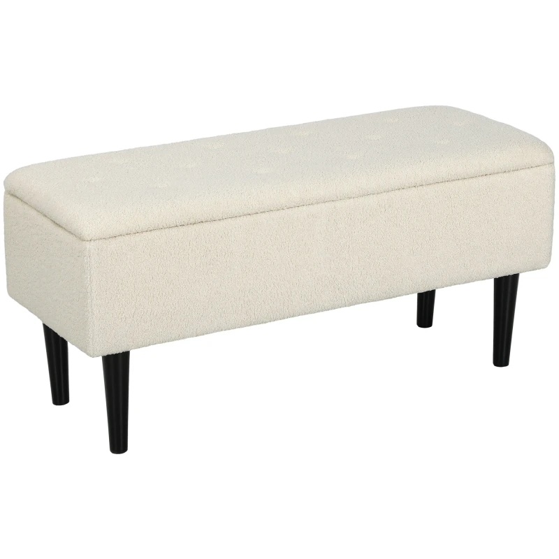 Image of HOMCOM 15" Ottoman Storage Box With 47L Storage Capacity - Cream TJ Hughes Dark Grey 5061025082018