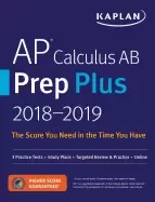 Image of ap calculus ab prep plus 2018 2019 3 practice tests study plans targeted re