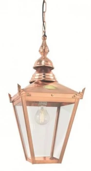 image of 1 Light Outdoor Ceiling Chain Lantern Copper IP44, E27