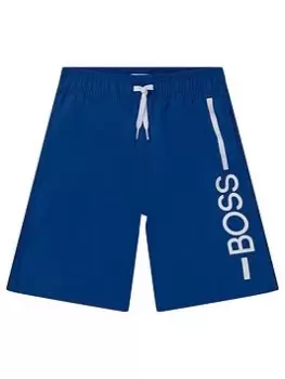 Image of BOSS Boys Logo Swim Shorts - Electric Blue, Electric Blue, Size Age: 10 Years